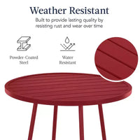 Ensemble bistrot rond 3 pièces de bar avec tabourets sans dossier et design à lattes Best Choice Products