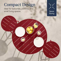 Ensemble bistrot rond 3 pièces de bar avec tabourets sans dossier et design à lattes Best Choice Products