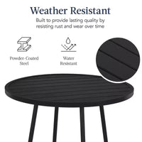 Ensemble bistrot rond 3 pièces de bar avec tabourets sans dossier et design à lattes Best Choice Products