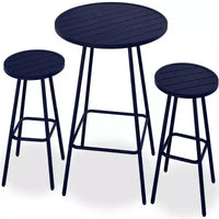 Ensemble bistrot rond 3 pièces de bar avec tabourets sans dossier et design à lattes Best Choice Products