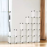 Organisateur de rangement cubique, ensemble de 16 cubes en plastique, étagère cubique, bibliothèque, organisateurs et rangement de placard, organisation de pièce, 31 x 123 x 123 cm
