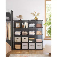 Organisateur de rangement cubique, ensemble de 16 cubes en plastique, étagère cubique, bibliothèque, organisateurs et rangement de placard, organisation de pièce, 31 x 123 x 123 cm