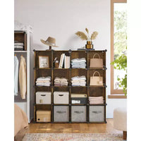 Organisateur de rangement cubique, ensemble de 16 cubes en plastique, étagère cubique, bibliothèque, organisateurs et rangement de placard, organisation de pièce, 31 x 123 x 123 cm