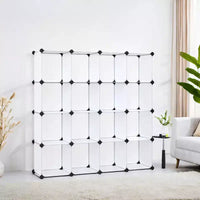 Organisateur de rangement cubique, ensemble de 16 cubes en plastique, étagère cubique, bibliothèque, organisateurs et rangement de placard, organisation de pièce, 31 x 123 x 123 cm