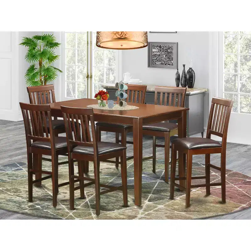 Ensemble table et chaises de cuisine HomeStock, fini acajou