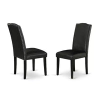 HomeStock DUEN7-BLK-69 Ensemble table de salle à manger rectangulaire et six chaises, 7 pièces, noir
