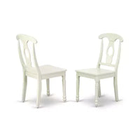 Ensemble de salle à manger ovale 7 pièces en bois d'hévéa asiatique, ensemble de cuisine blanc lin