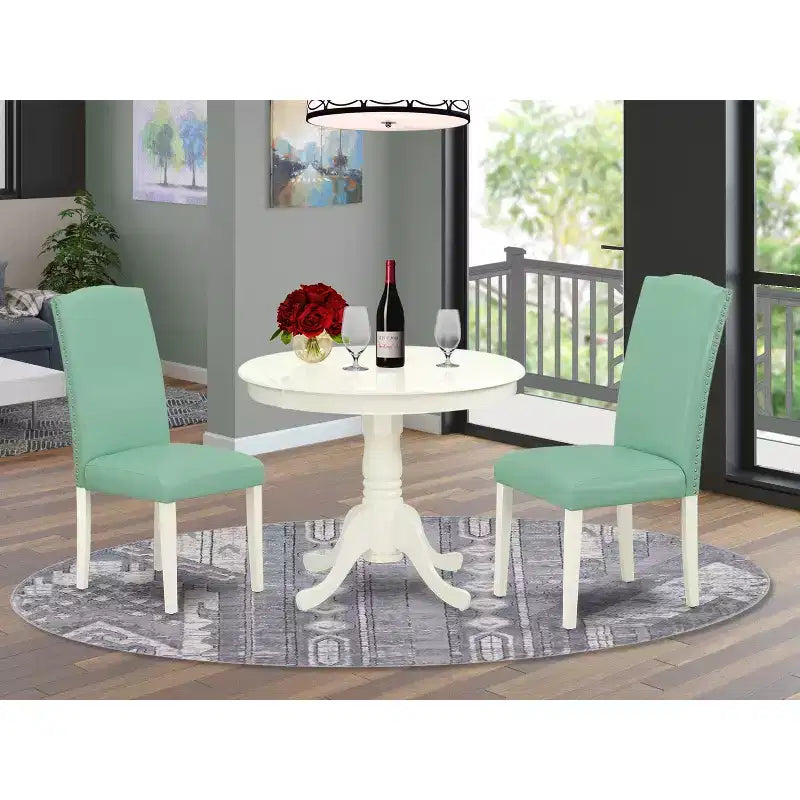 Ensemble Table et Chaises de Cuisine Rondes HomeStock Style Mid-Century