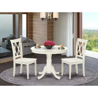 Ensemble de table à manger ronde HomeStock Linen White