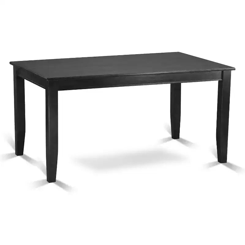 HomeStock Duda7 Blk C Ensemble de salle à manger 7 pièces avec table de cuisine noire rectangulaire