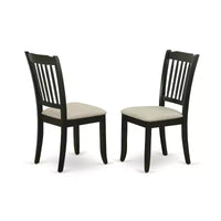 HomeStock Duda7 Blk C Ensemble de salle à manger 7 pièces avec table de cuisine noire rectangulaire
