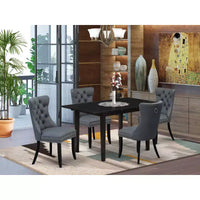 Ensemble de salle à manger HomeStock NFDA5 rectangulaire noir avec 4 chaises