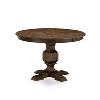 Ensemble de table à manger ronde avec 6 chaises, style Parsons en tissu de lin