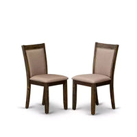 Ensemble de table à manger ronde avec 6 chaises, style Parsons en tissu de lin