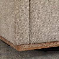 Fauteuil pivotant GDFStudio Clare de 78 cm de large, en bois, avec revêtement en chenille et base en métal