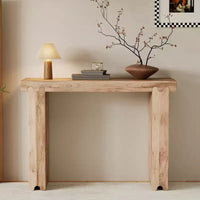 Console et Table d'appoint d'entrée Whisen de style ferme minimaliste en bois de manguier avec plateau épaissi