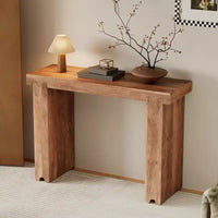 Whisen Minimalist Farmhouse Mango Wood Console Table & Entryway Side Table with Thickened Tabletop