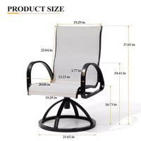 Crestlive Products Chaise de salle à manger de patio extérieure en aluminium avec Sunbrella (lot de 2)