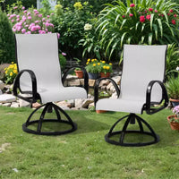 Crestlive Products Chaise de salle à manger de patio extérieure en aluminium avec Sunbrella (lot de 2)