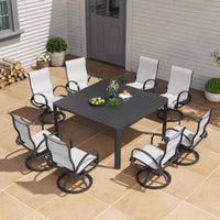 Crestlive Products Chaise de salle à manger de patio extérieure en aluminium avec Sunbrella (lot de 2)