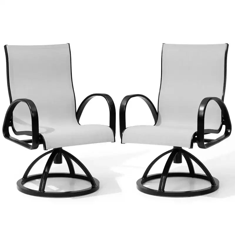 Crestlive Products Chaise de salle à manger de patio extérieure en aluminium avec Sunbrella (lot de 2)