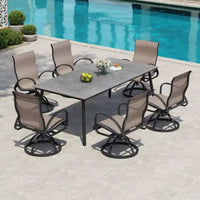 Crestlive Products Chaise de salle à manger de patio extérieure en aluminium avec Sunbrella (lot de 2)