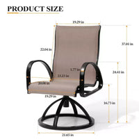 Crestlive Products Chaise de salle à manger de patio extérieure en aluminium avec Sunbrella (lot de 2)