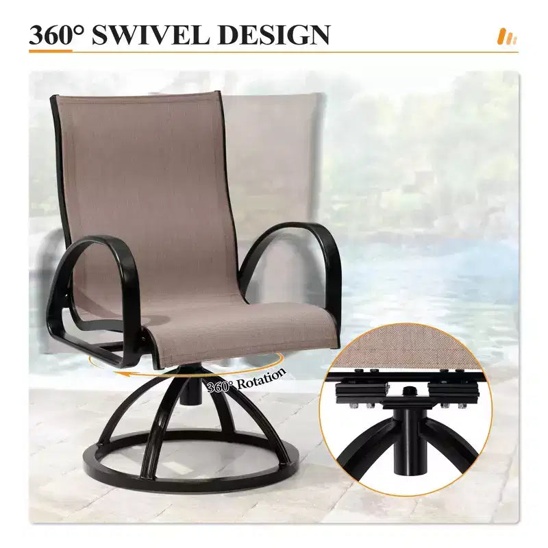 Crestlive Products Chaise de salle à manger de patio extérieure en aluminium avec Sunbrella (lot de 2)