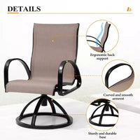 Crestlive Products Chaise de salle à manger de patio extérieure en aluminium avec Sunbrella (lot de 2)