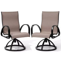 Crestlive Products Chaise de salle à manger de patio extérieure en aluminium avec Sunbrella (lot de 2)