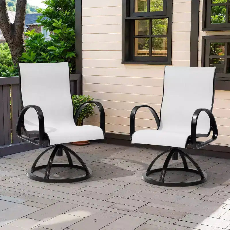 Crestlive Products Chaise de salle à manger de patio extérieure en aluminium avec Sunbrella (lot de 2)