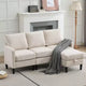 HYLEORY L-Shaped Convertible Sectional Sofa Couch 3 Seater with Linen Fabric, Complete with Ottoman, for Living Room, Apartment and Office