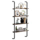 Costway 1/2 PCS Étagère Murale Échelle à 4 Niveaux Bibliothèque avec Cadre en Métal Robuste