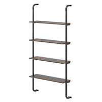 Costway 1/2 PCS Étagère Murale Échelle à 4 Niveaux Bibliothèque avec Cadre en Métal Robuste