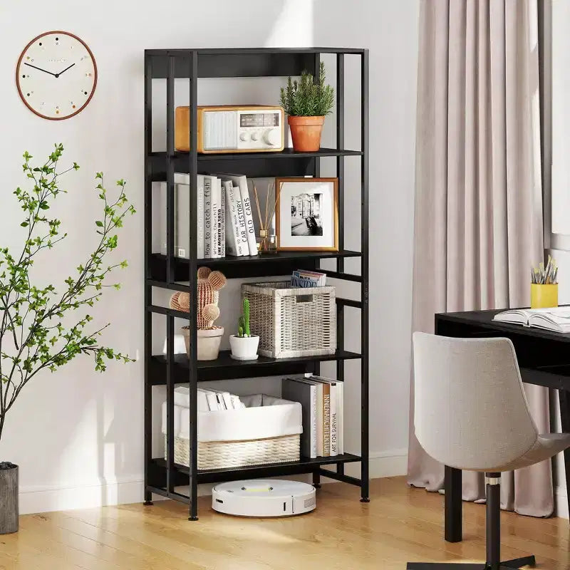 Costway lot de 1/2 bibliothèque à 5 niveaux 62 haute avec étagères inclinables rack de rangement présentoir