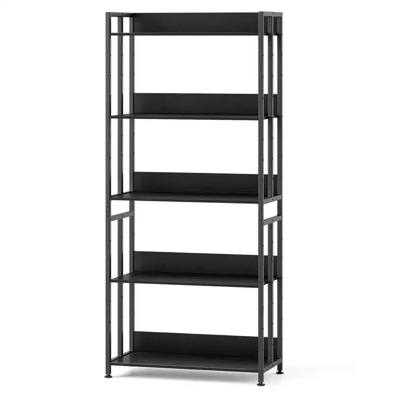 Costway lot de 1/2 bibliothèque à 5 niveaux 62 haute avec étagères inclinables rack de rangement présentoir