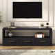 Meuble TV 74 W, console TV, armoire de rangement, centre de divertissement, buffet avec 3 tiroirs et étagère ouverte, marron/noir/gris - Christopher Knight Home
