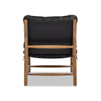 Fauteuil d'appoint moderne du milieu du siècle Jennifer Taylor Home Oxford 26.5 en cuir, cuir noir de jais
