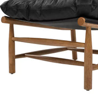 Fauteuil d'appoint moderne du milieu du siècle Jennifer Taylor Home Oxford 26.5 en cuir, cuir noir de jais
