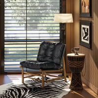 Fauteuil d'appoint moderne du milieu du siècle Jennifer Taylor Home Oxford 26.5 en cuir, cuir noir de jais