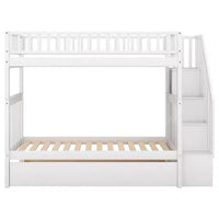 Whisen lit superposé en bois avec lit gigogne et escalier de rangement