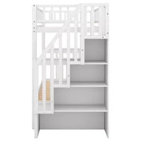 Whisen lit superposé en bois avec lit gigogne et escalier de rangement