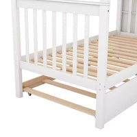 Whisen lit superposé en bois avec lit gigogne et escalier de rangement