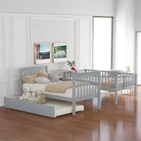 Whisen lit superposé en bois avec lit gigogne et escalier de rangement