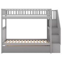 Whisen lit superposé en bois avec lit gigogne et escalier de rangement
