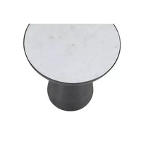 Jofran, Table d'appoint piédestal ronde en marbre et fer de luxe moderne, collection Circularity, 15