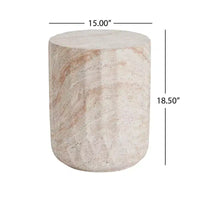 Christopher Knight Home Gillian Table d'appoint d'extérieur en forme de cylindre en beton leger travertin