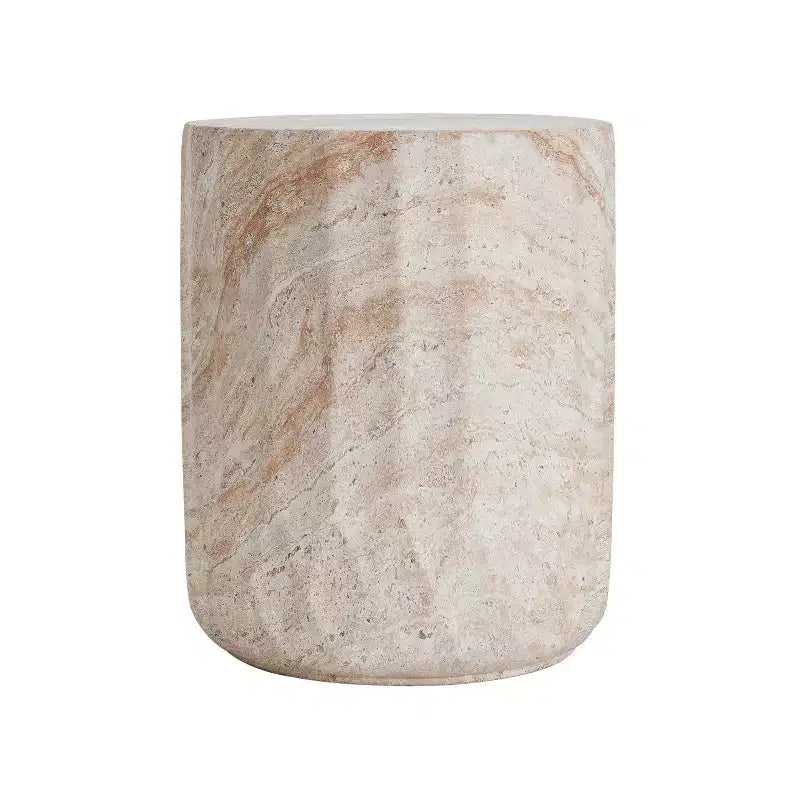 Christopher Knight Home Gillian Table d'appoint d'extérieur en forme de cylindre en beton leger travertin