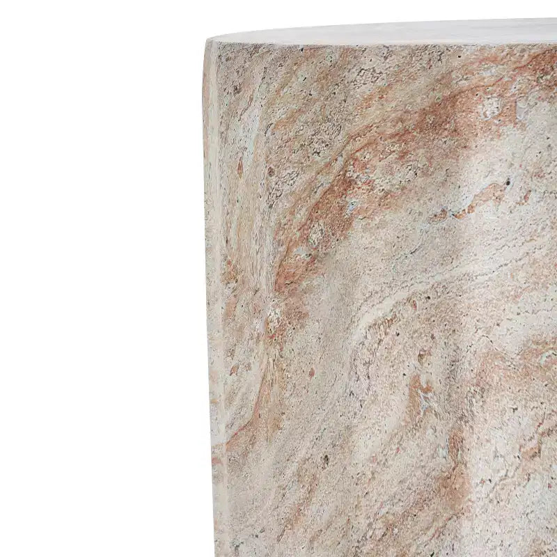 Christopher Knight Home Gillian Table d'appoint d'extérieur en forme de cylindre en beton leger travertin