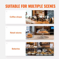 Vitrine à pâtisserie VEVOR, vitrine commerciale de comptoir à 3 niveaux pour boulangerie, présentoir en acrylique avec accès par porte arrière, 20,7x14,2x16,3 po